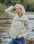 Patchwork Ladies Aran Cardigan | Natural