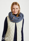 Aran Buttoned Snood | Denim