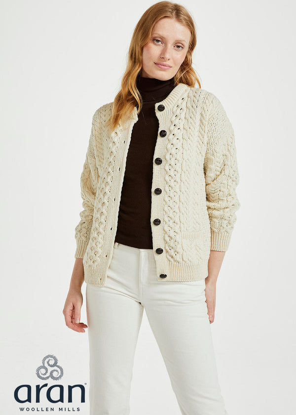 Ladies Aran Cardigan