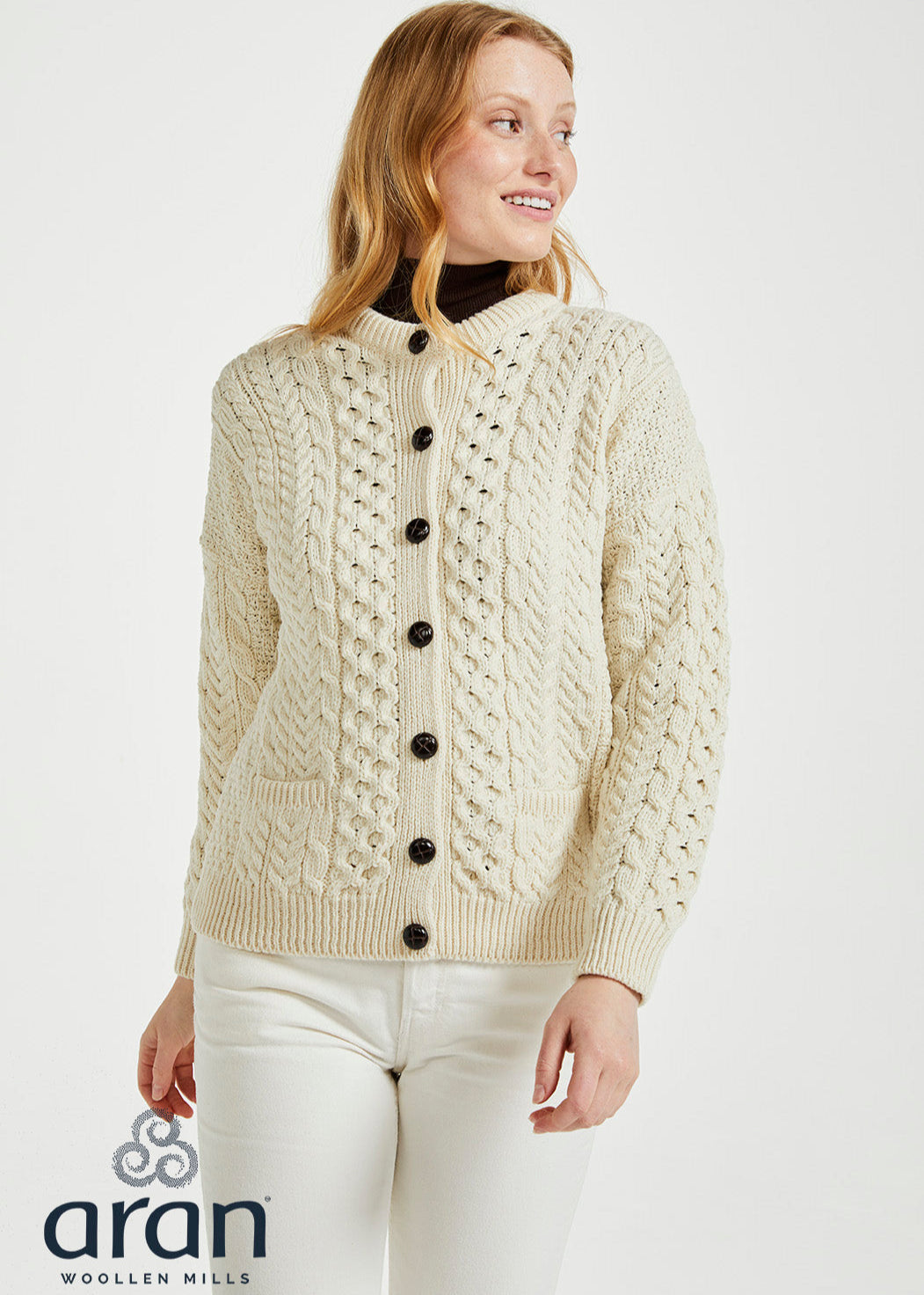 Ladies Aran Cardigan