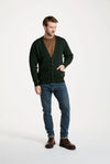 Aran V-Neck Cardigan | Green