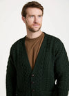 Aran V-Neck Cardigan | Green