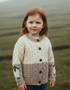 Children's Aran Merino Wool Sheep Cardigan | Oatmeal - Clearance