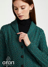 Shawl Collar Aran Cardigan | Connemara Green