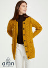 Basket Weave Aran Cardigan | Mustard