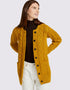 Basket Weave Aran Cardigan | Mustard