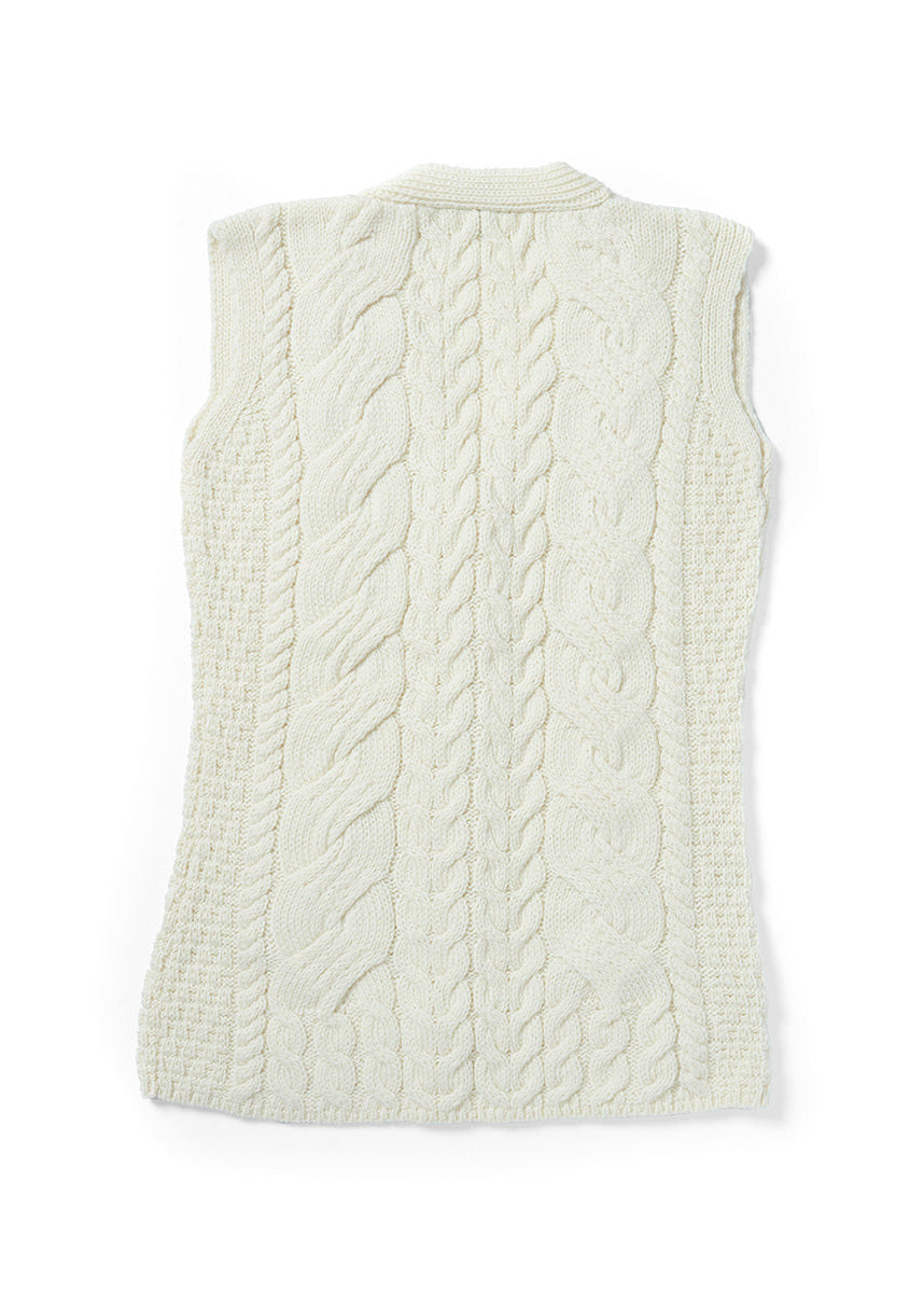 Aran Supersoft Merino Cardigan Gilet | Natural 