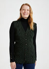 Aran Supersoft Merino Cardigan Gilet | Green