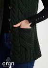 Aran Supersoft Merino Cardigan Gilet | Green - Clearance