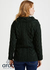 SuperSoft Merino Wool Ladies Aran Cardigan | Seaweed Green