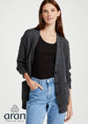 Delphi Aran Boyfriend Cardigan | Charcoal 