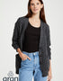 Delphi Aran Boyfriend Cardigan | Charcoal - Clearance