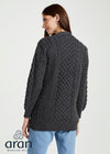 Delphi Aran Boyfriend Cardigan | Charcoal 