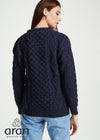 Aran-Wollpullover | Marinegrün | Traditionelle irische Strickwaren