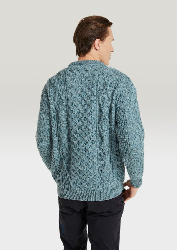 Aran Unisex Wool Sweater | Summer Storm