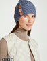 Aran Button Hat | Denim