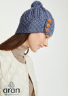 Aran Button Hat | Denim