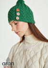 Aran Button Hat | Green