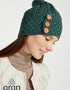 Aran Button Hat | Connemara Green