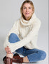 Women's Irish Aran Cowl Neck Sweater | Chunky Cable Knit Merino Wool