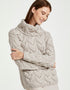 Aran Cowl Neck Chunky Sweater | Oatmeal