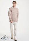 Roll Neck Mens Merino Sweater - Oat