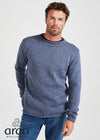 Aran Roll Neck Sweater | Denim