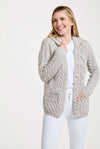 Belcarra Ladies Aran Cardigan | Oatmeal