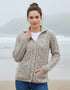 Super Soft Ladies Aran Merino Cardigan | Oatmeal