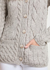 Belcarra Ladies Aran Cardigan | Oatmeal