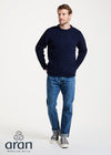 Raheen Tweed Roll Neck Mens Sweater | Navy