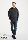 Aran Troyer Zip Sweater | Graphite