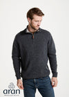 Aran Troyer Zip Sweater | Graphite