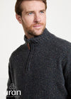 Aran Troyer Zip Sweater | Graphite