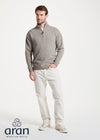 Aran Troyer Zip Sweater | Oatmeal