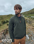Aran Troyer Zip Sweater | Green