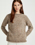 Ladies Donegal Roll Neck Sweater - Oat | 100% Wool Knitwear
