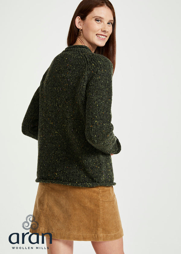 Ladies Donegal Roll Neck Sweater | Green