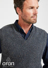 Men's Aran Nepped Gilet | Grey