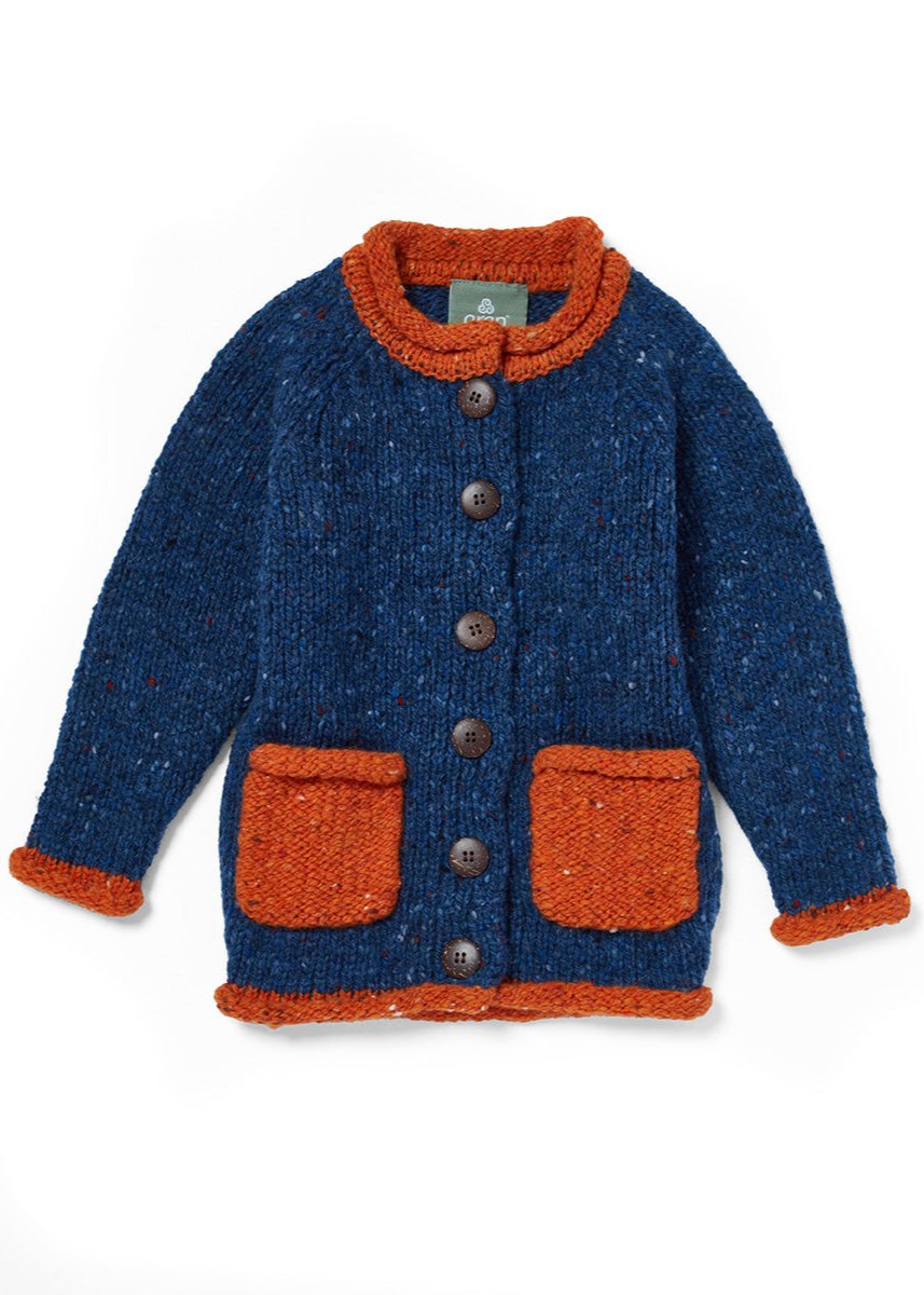 Childrens Roll Neck Cardigan | Donegal Wool