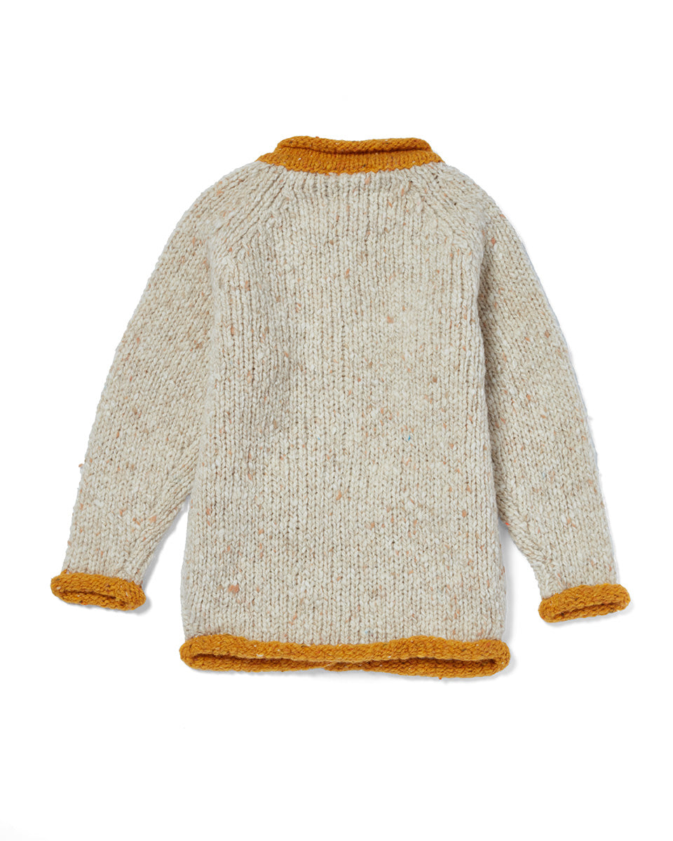 Childrens Roll Neck Cardigan | Donegal Wool