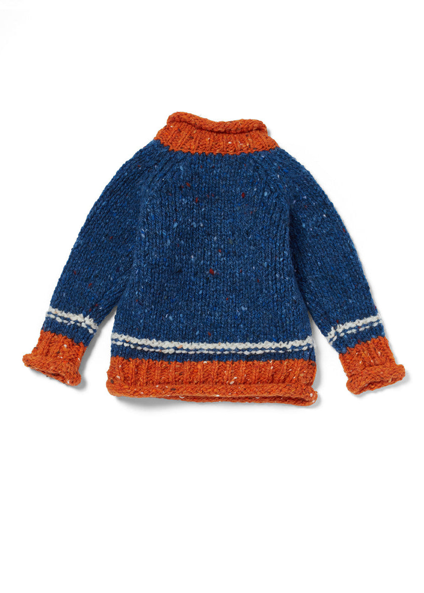 Children's Aran Doengal Wool Button Sweater | Starry Sky 