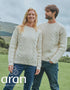 Aran Handknit Crew Neck Sweater | Natural