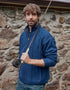 Mens Lined Wool Aran Cardigan | Blue