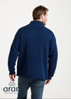 Mens Lined Wool Aran Cardigan | Blue