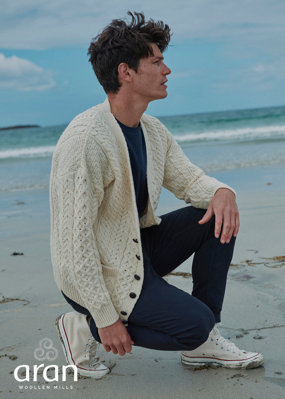 Aran V-Neck Cardigan