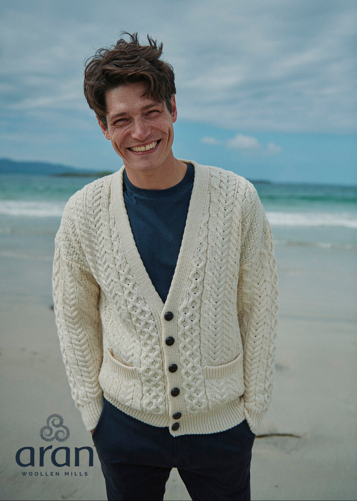 Aran V-Neck Cardigan