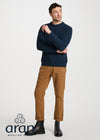 Aran Wool Sweater | Navy Green | Traditional Irish Knitwear