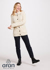 Supersoft Merino Wool Ladies Aran Cardigan | Natural - Clearance