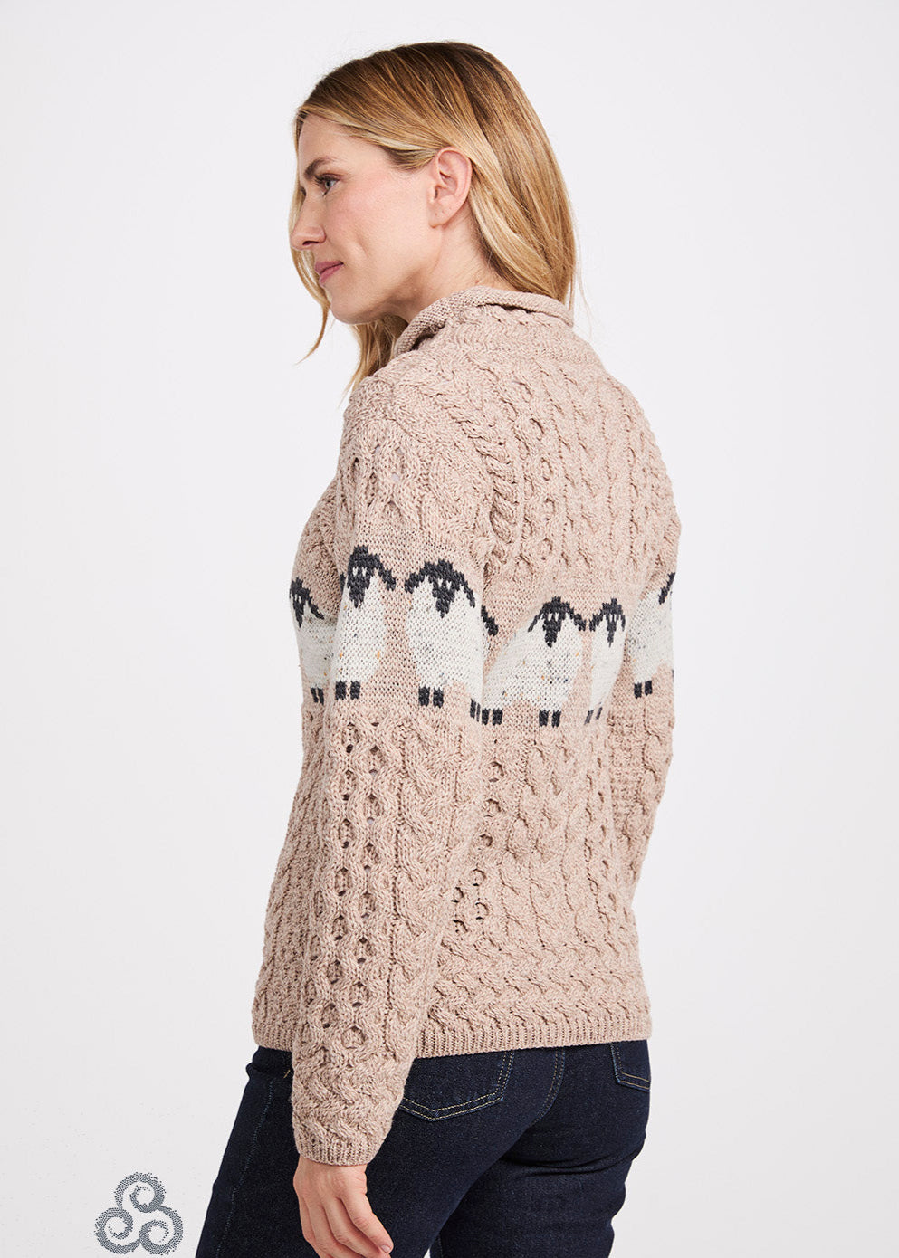 Aran Merino Wool Sheep Sweater | Oatmeal